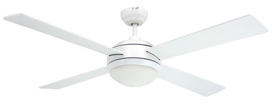 Ventilatore da soffitto 4 bianco con luce e telecomando con sensore temperatura 132 cm