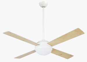 Ventilatore da soffitto 4 bianco con luce e telecomando con sensore temperatura 132 cm