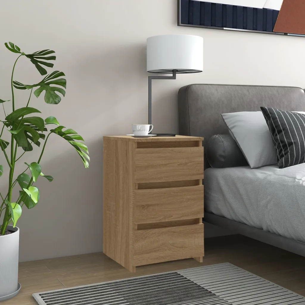 Comodino | Armadio da Notte | Mobiletto da notte Rovere Sonoma 40x35x62,5 cm in Legno Multistrato