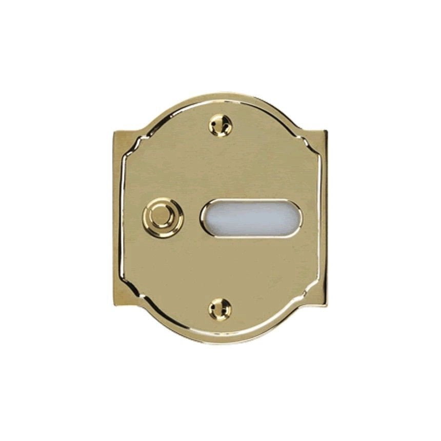 Alubox 27454-20 Serie Antica Campanello da Incasso in Ottone Lucido con Portanome colore Ottone Lucido