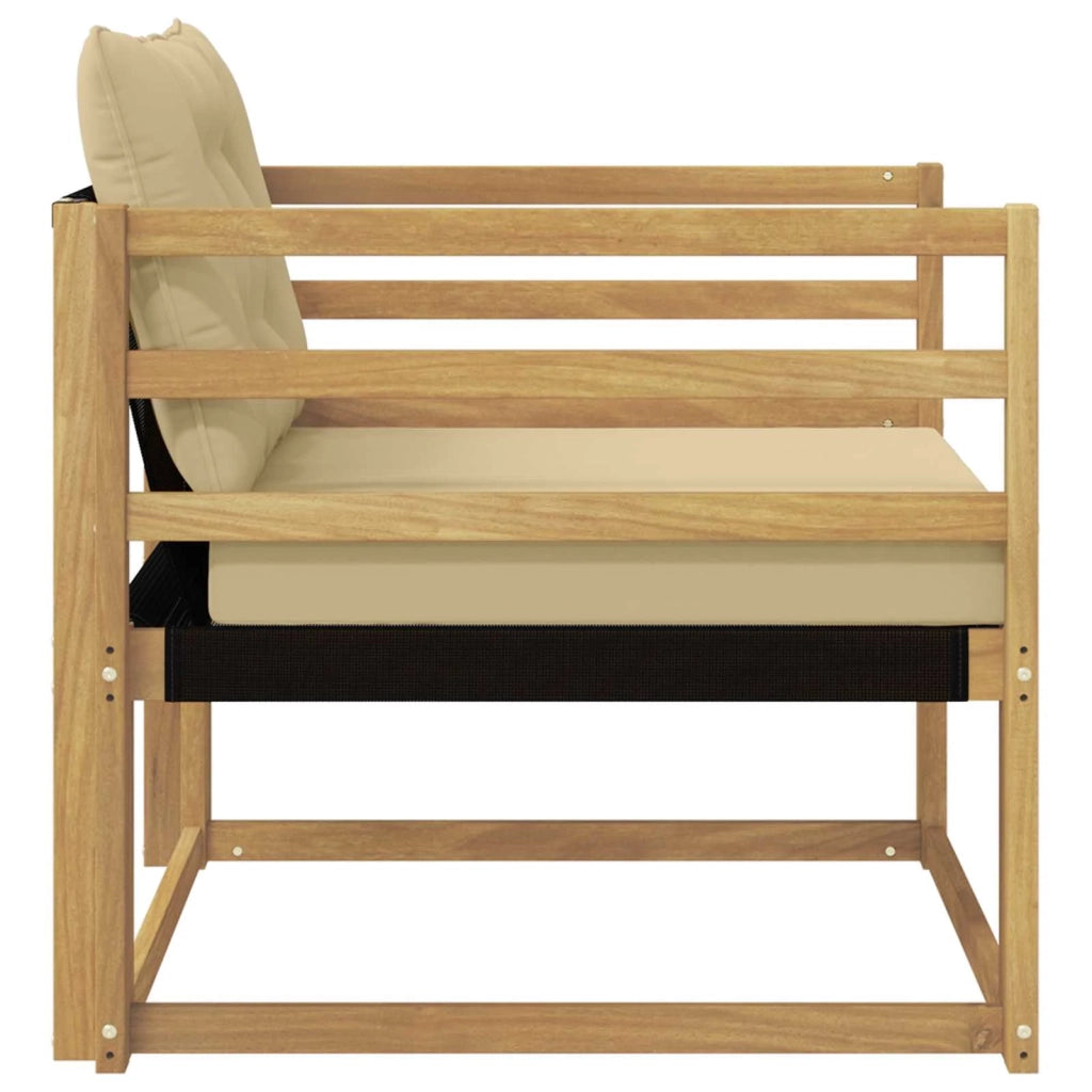 Set di divani da esterno-Sofa da giardino Legno di Acacia Massello e Textilene 386527