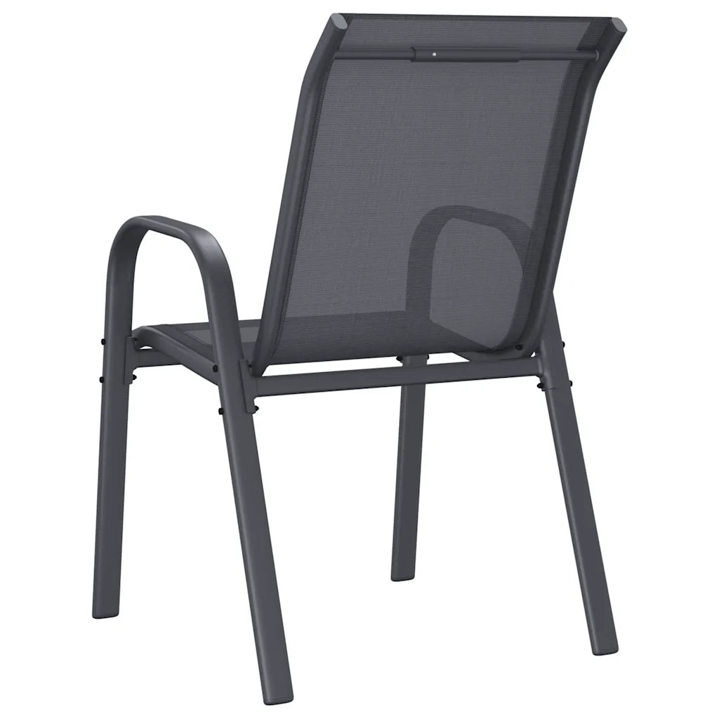 Sedie da Giardino Impilabili 2 pz in Tessuto Textilene Grigio 318778