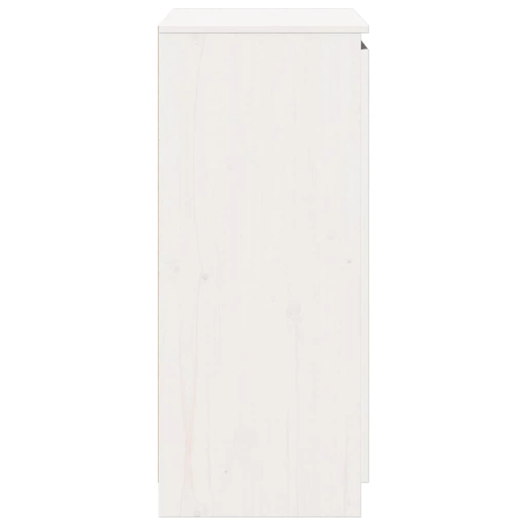 Buffet credenza cassettiera armadio mobile contenitore organizer per cucina soggiorno salotto 60 x 36 x 84 cm legno massello di pino bianco 02_0030375
