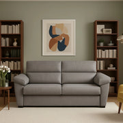 Giffone, Divano Fisso 3 Posti Sfoderabile Made in Italy, 225x95 cm Grigio