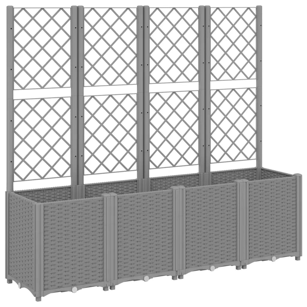 Fioriera Giardino con Traliccio Grigio Chiaro 160x40x140 cm PPcod mxl 114902
