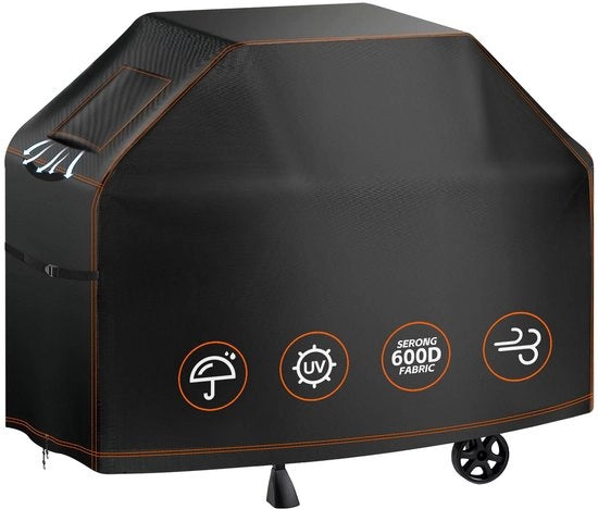 Hoes per Griglia Resistente al Tempo - 600D Impermeabile per BBQ da Esterno, Robusto e Resistente ai Raggi UV, Adattatore Universale per Grill a Gas, Carbone e Elettrico 145x61x115cm