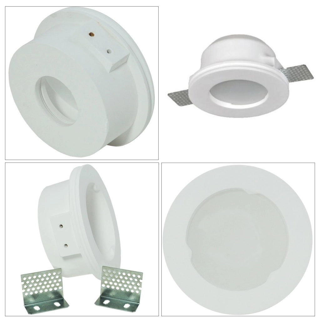 Porta faretto bianco gesso scomparsa lampada LED incasso moderno satinato 125mm