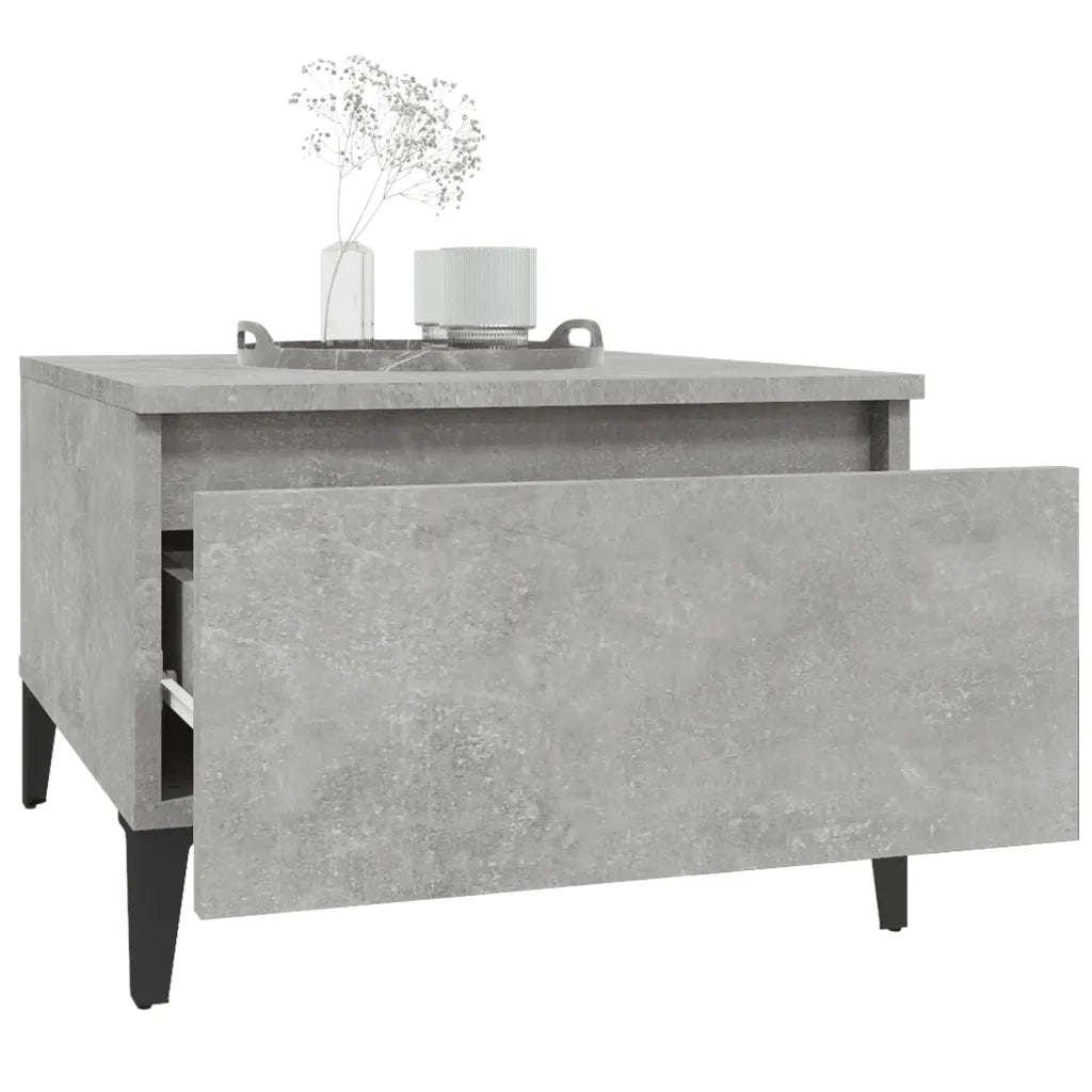 Tavolini 2 pz | Tavolo laterale Grigio Cemento 50x46x35 cm in Legno Multistrato