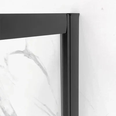 Box doccia 3 lati 70x90x70 cm nero opaco doppio scorrevole  Tay