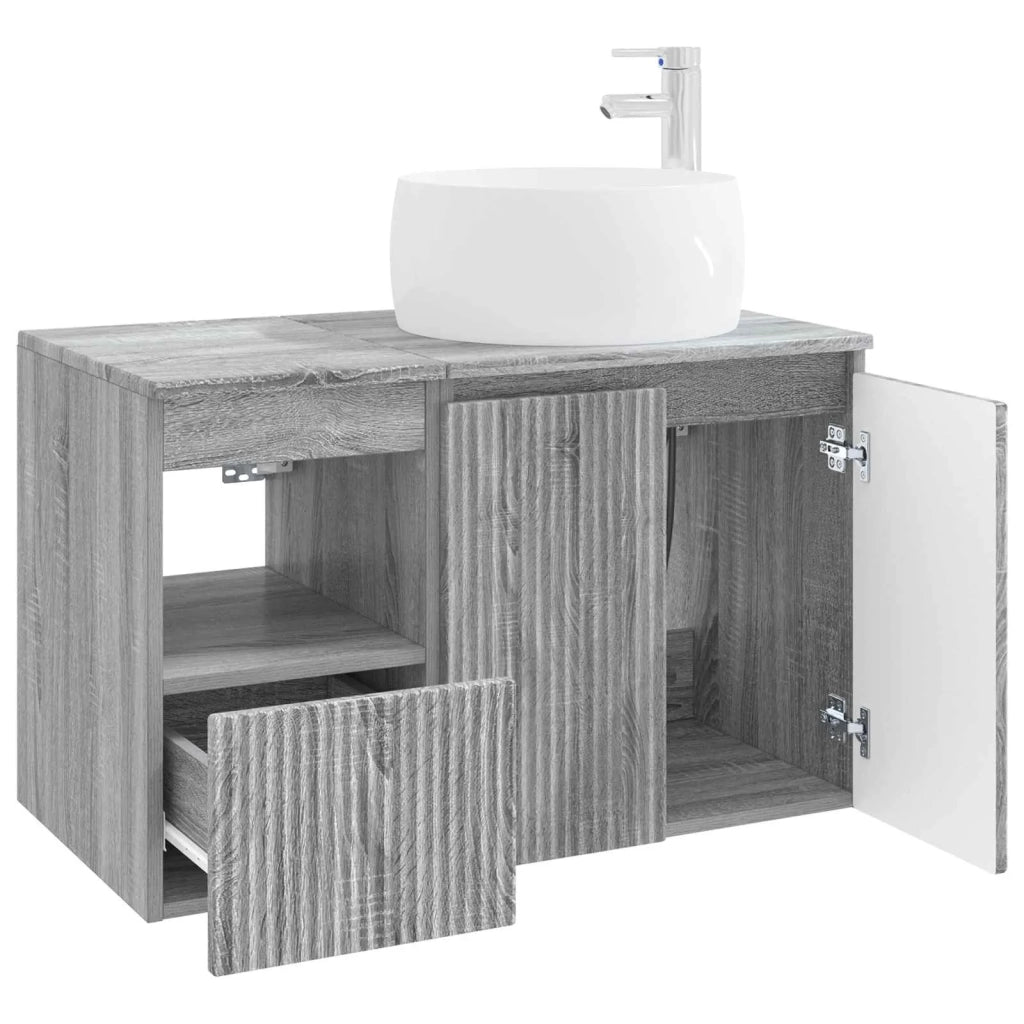 Set di mobili per il bagno 2 pz Sonoma grigio 3404100
