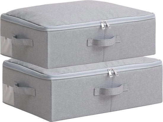 Set di contenitori pieghevoli con coperchio morbido - Set da 2 - grigio scuro - album per abiti impermeabili - cassetti di organizzazione per cucina.