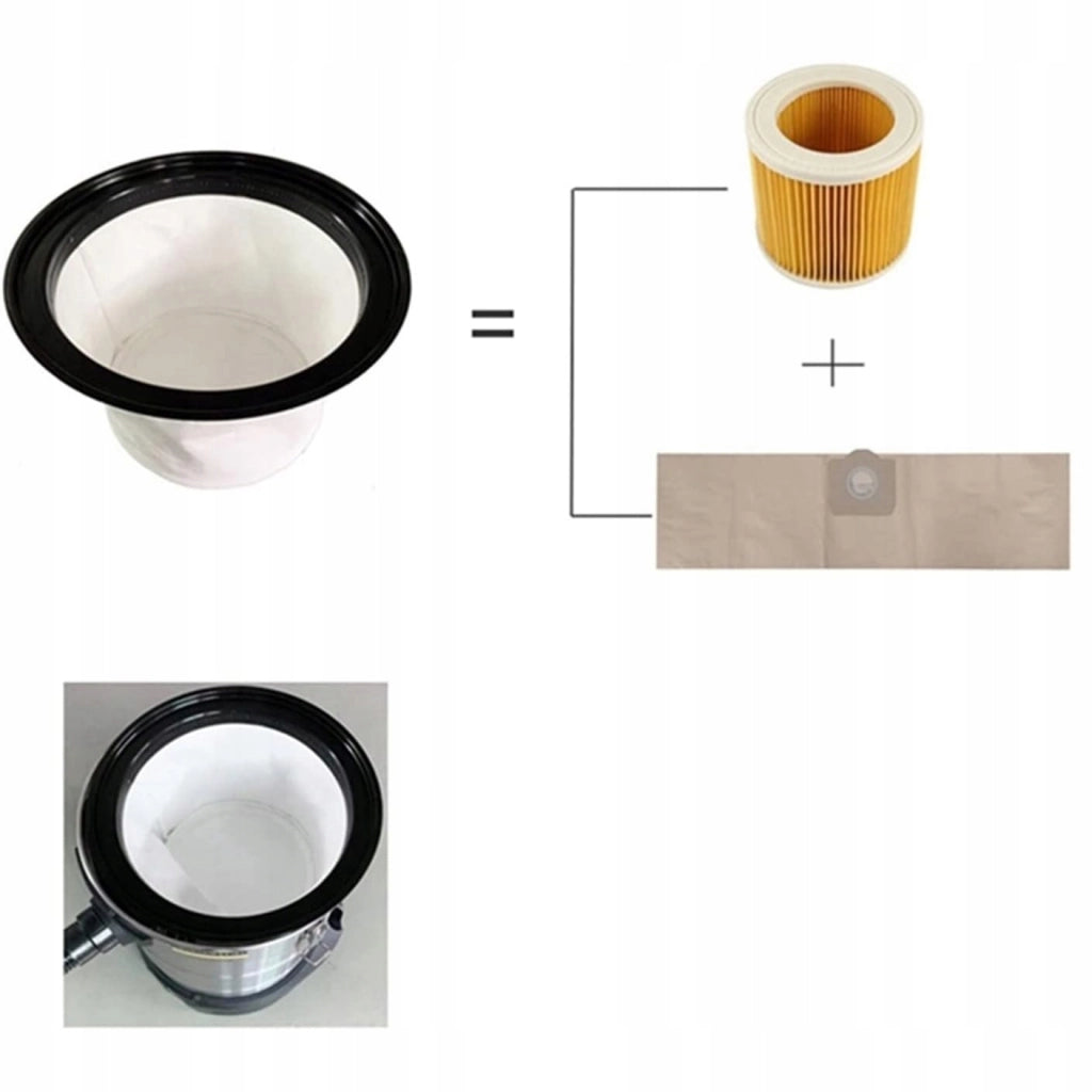 Filtro Polvere di Ricambio compatibile con Aspirapolvere Kärcher NT20/1 NT30/1 NT38/1 NT40/1 – Materiali di Alta Qualità