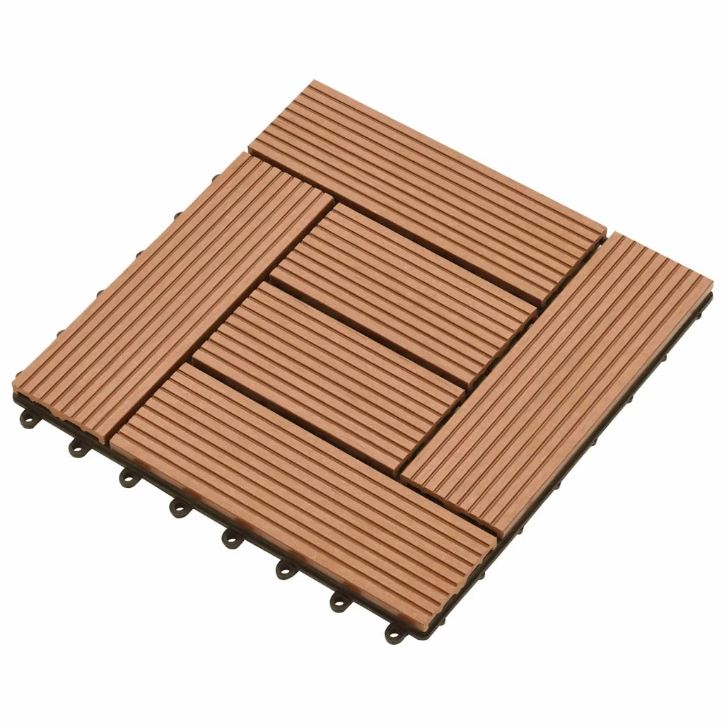 Piastrella per Decking 11 pcs Marrone 30 x 30 cm WPC 42046660