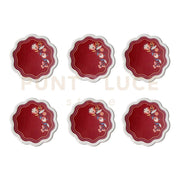 SET 6 SOTTOBICCHIERI ARMONIA IN CRISTALLO ACRILICO E ECOPELLE COLORE BORDEAUX