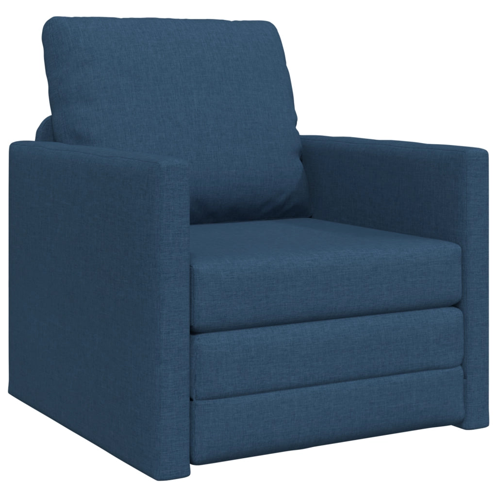 Divano Letto 2-in-1 Blu 74x77x81 cm Tessuto