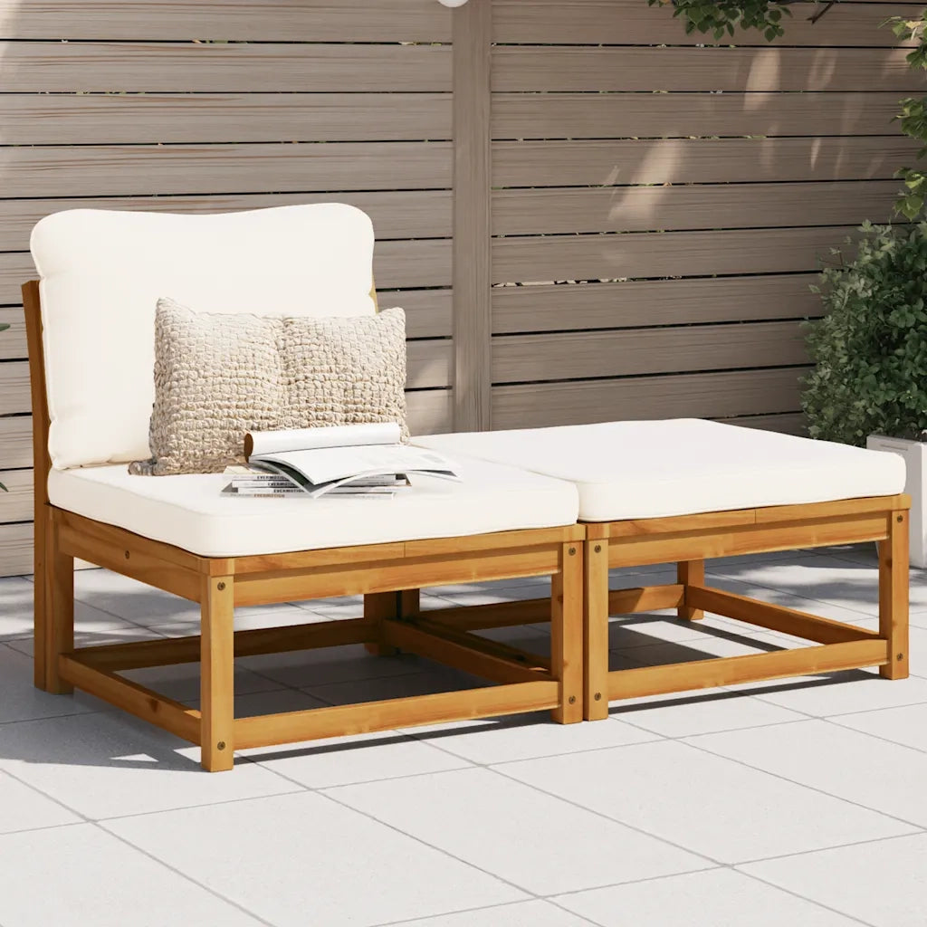 Salotto da Giardino-Set Mobili da Giardino 3pz con Cuscini Legno Massello di Acacia 340597