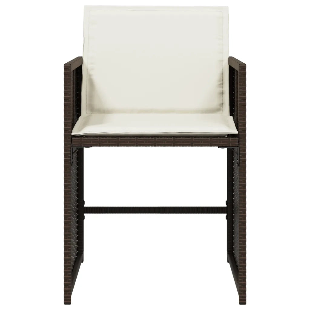 Sedie da Giardino con Cuscini 4 pz Marroni in Polyrattan 4007458