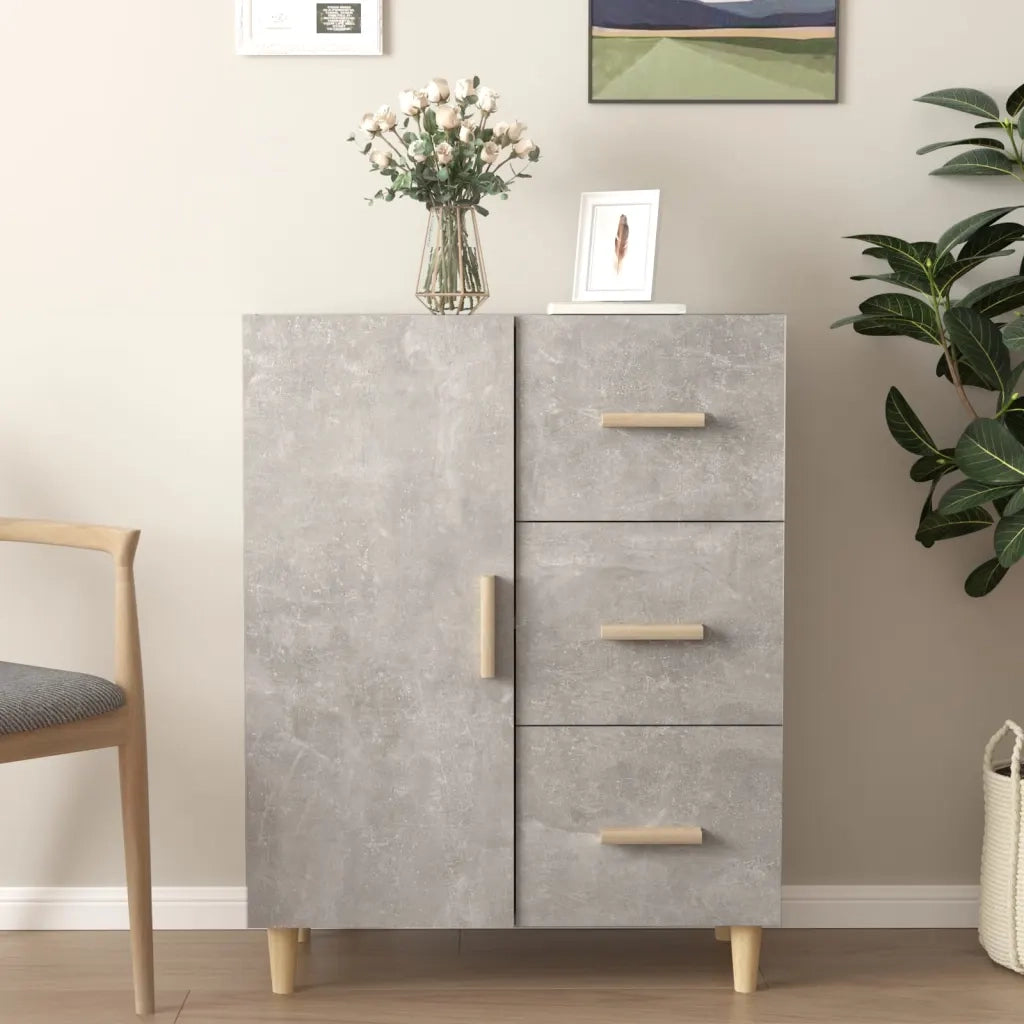 Credenza | Madia | Buffet da pranzo | Armadio da pranzo Grigio Cemento 69,5x34x90 cm in Legno Multistrato
