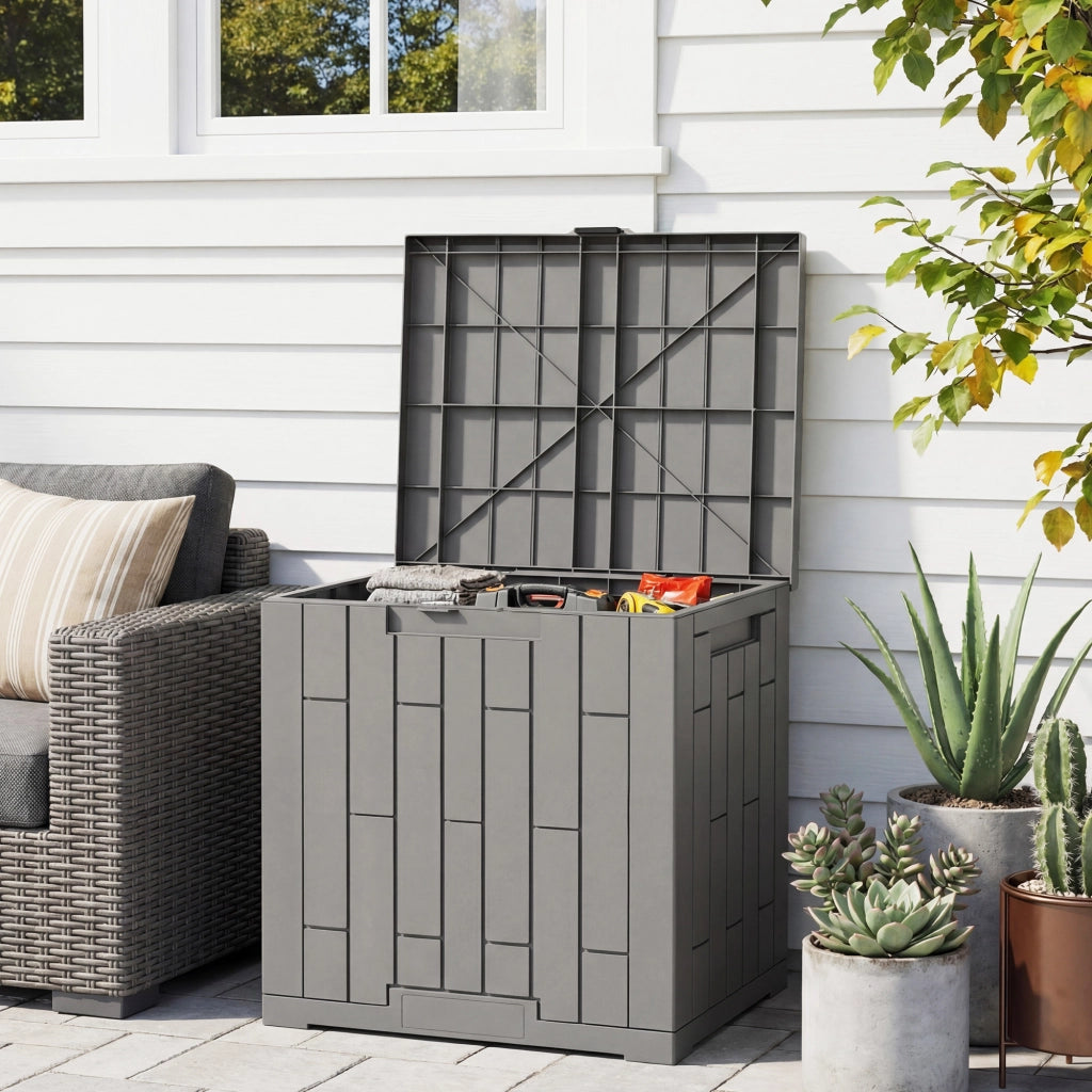 Baule da Giardino 114L in Resina ¨C zephmum ¨C Grigio 56x44x54 cm