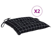 Cuscini per Sedia 2 pz | Cuscini per sedie a Quadri Neri 50x50x7 cm Tessuto Oxford