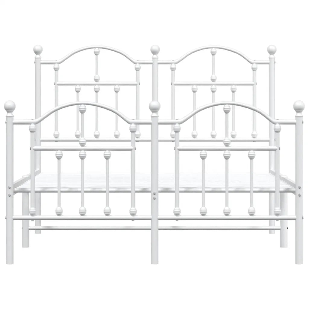 Giroletto con Testiera e Pediera Metallo Bianco 120x200 cm 353504