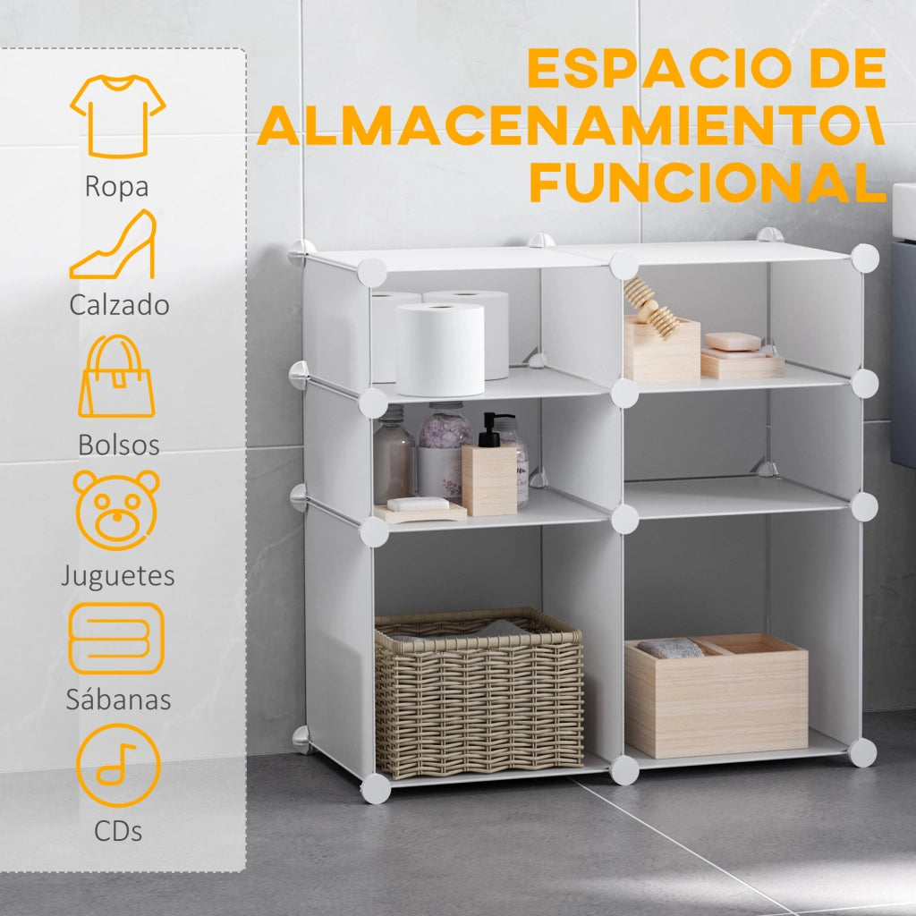 Armadio modulare 6 cubi plastica ¨C zephmum ¨C bianco 60x30x120