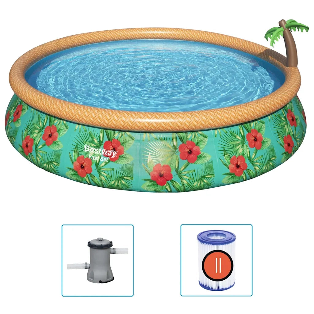 Bestway Fast Set Piscina Gonfiabile Paradise Palms 457x84 cm 92846