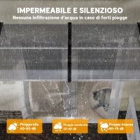 Tettoia Moderna in Policarbonato, Alluminio e PP per Balconi, Finestre e Porte, 200x96x27 cm