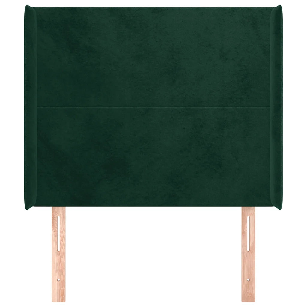 Testiera ad Orecchio Verde Scuro 93x16x118/128 cm in Vellutocod mxl 121632