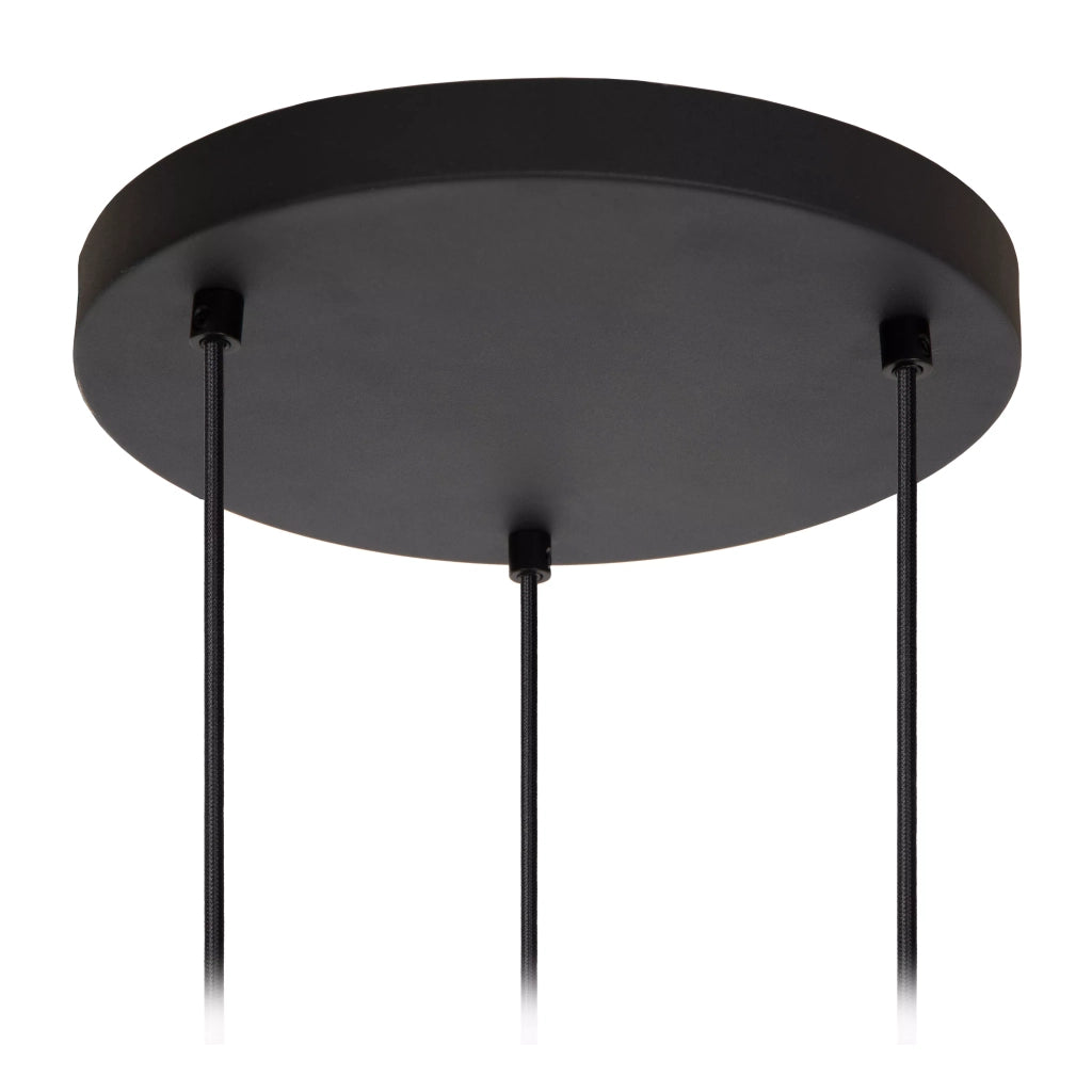 Lampada sospesa moderna Eloise nera vetro Ø40cm 3xE27 Lucide