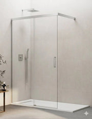 Porta doccia scorrevole 1+1 THALASSA (BASIC) walk-in 70 cm Profilo Cromo vetro trasparente