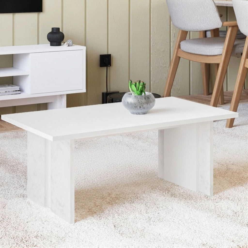 Tavolino in legno "Ravello" - 90 x 50 x 40 cm - Bianco