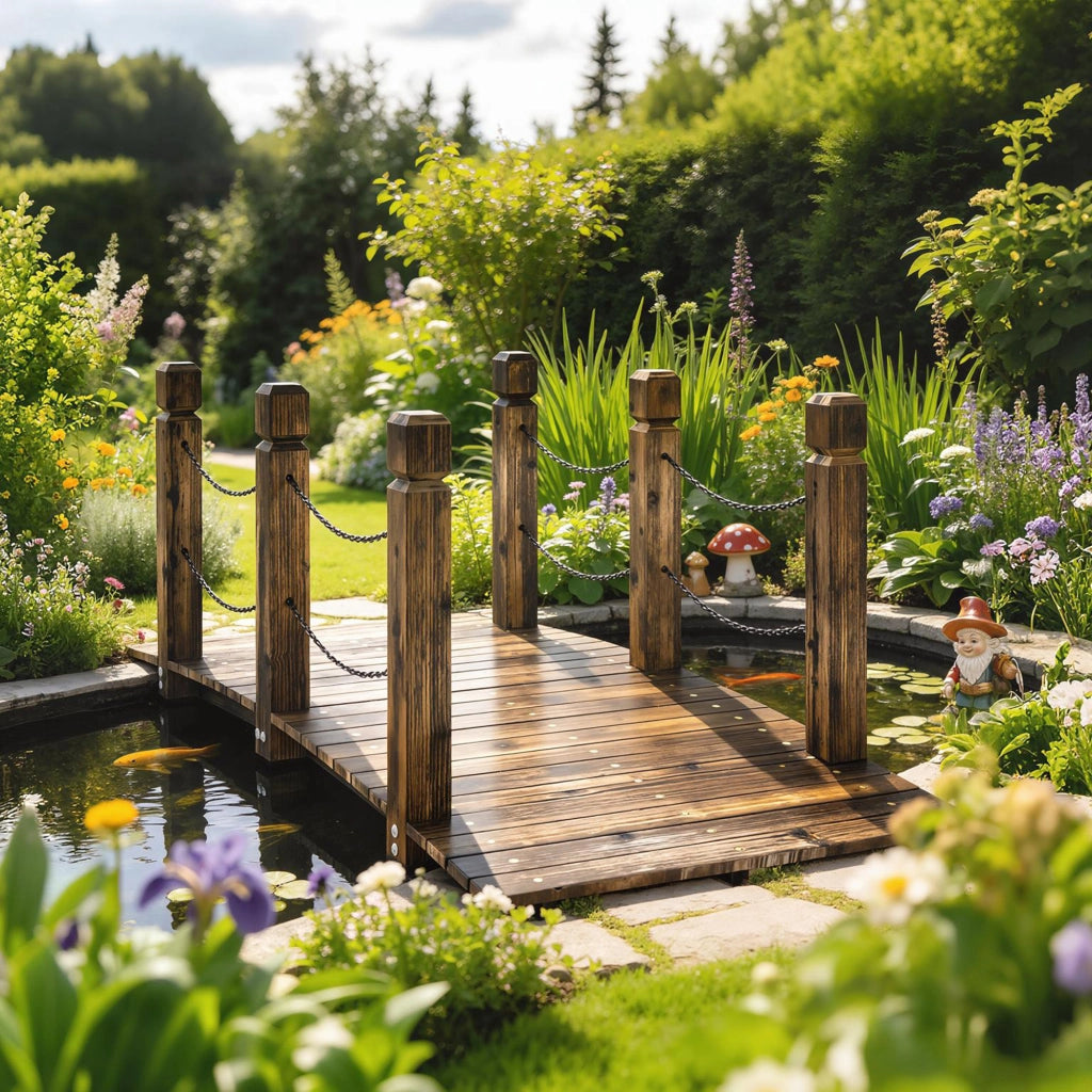 Ponte da Giardino in Legno ¨C zephmum ¨C 1.51 m Effetto Carbonizzato