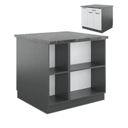 Isola cucina Fame-Line Bianco rustico/Antracite 90 cm con cassetto, senza piano di lavoro Vicco