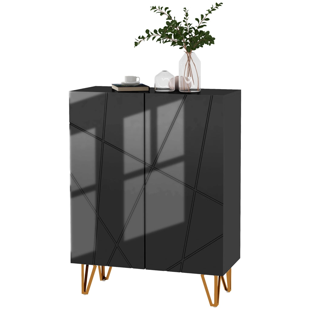 Scarpiera con Ripiani Aggiustabili ¨C zephmum ¨C Nero 72x31.5x95 cm