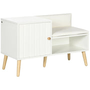 Scarpiera da Ingresso con Seduta Imbottita e Armadietto 80x33x49 cm Bianco