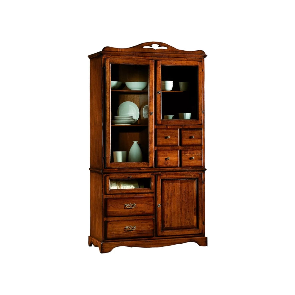 Dispensa arte povera in legno tinta noce l.120 p.52 h.220 - Mobili 2G