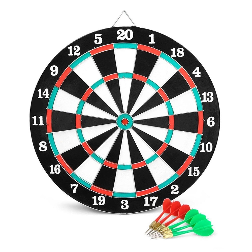 Trade Shop - Tiro Al Bersaglio Con 6 Freccette Tiro A Segno 40 Cm Doppio Lato Double Face -