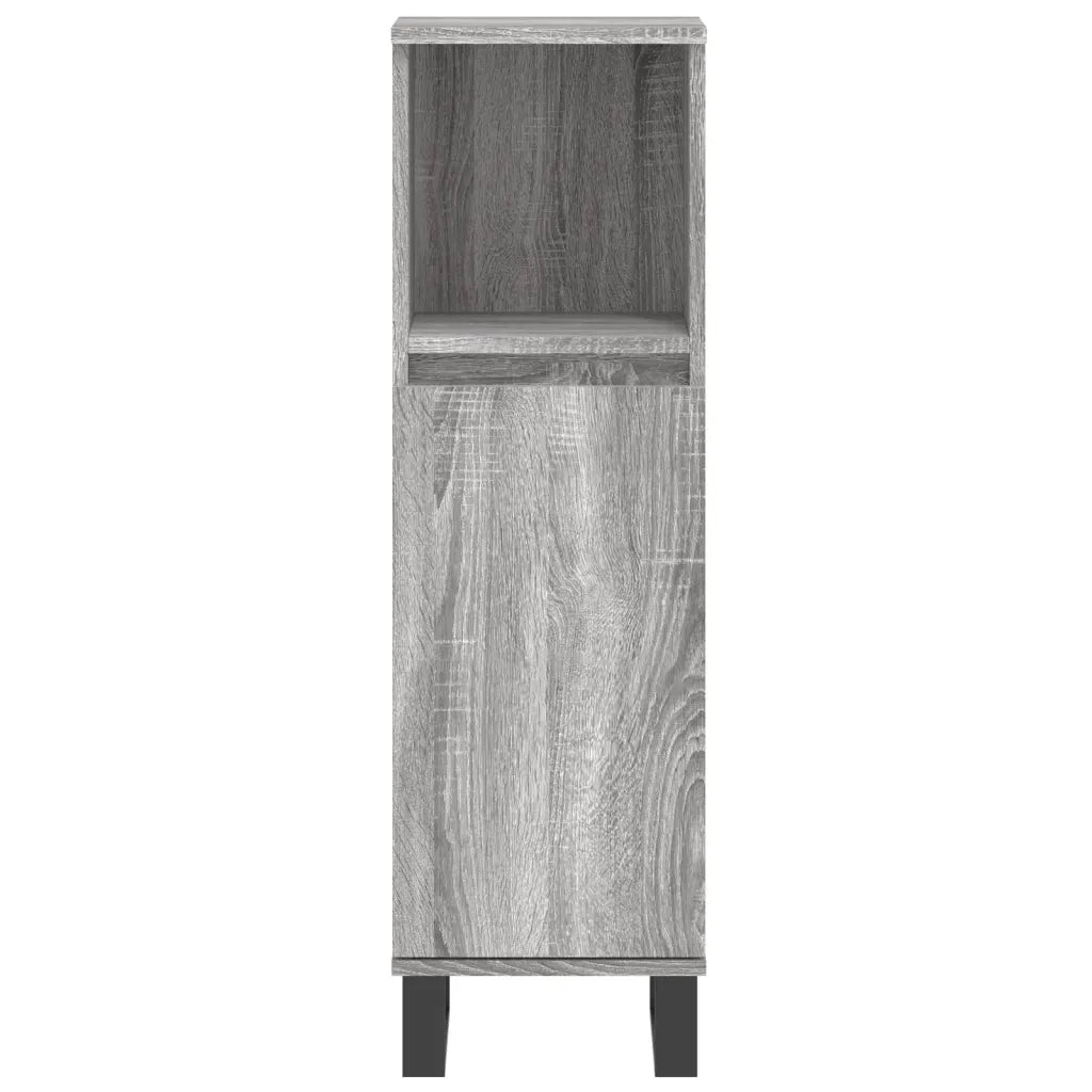 Armadietto Bagno | Armadio da bagno Grigio Sonoma 30x30x100cm in Legno Multistrato