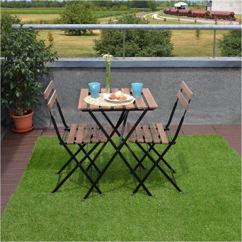 Confezione da 12 pezzi Greenplate piastrella modulare in plastica con erba sintetica 37,7 x 37,7 cm per coprire 1,75 m2