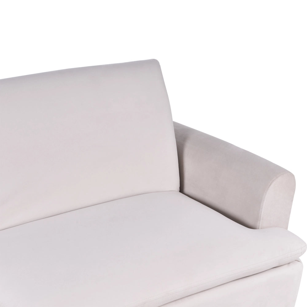 Divano Letto Velluto Beige 3 Posti Click Clack Gambe In Metallo Dorato