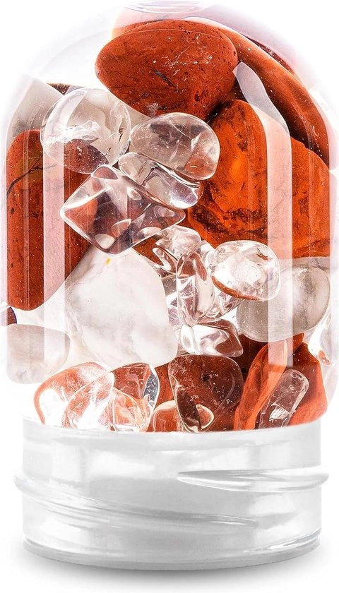Modulo di edelstene per bottiglie e caraffe - giada rossa magnesio cristallo di rocca