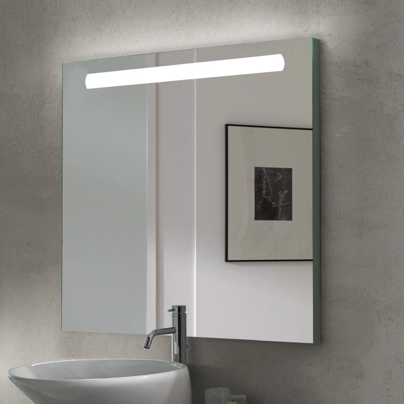 Specchio da bagno Cassiopeia con Illuminazione LED decorativa, diametro 60 cm, AC 230V 50Hz, 20W e 12W, Alluminio e Ve..
