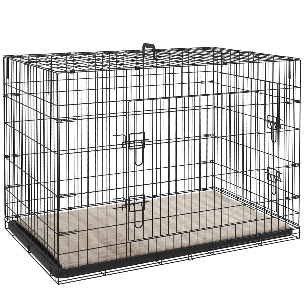 Casetta da trasporto per cani pieghevole con cuscino ¨C zephmum ¨C nero 105x70x75 cm