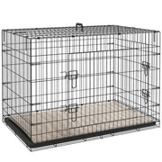Casetta da trasporto per cani pieghevole con cuscino ¨C zephmum ¨C nero 105x70x75 cm