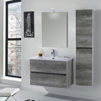 Mobile da Bagno Sospeso 100cm Colonna P32cm Mazzoni Maiorca Light Grigio Cemento