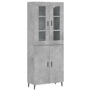 Credenza | Madia | Buffet da pranzo | Armadio da pranzo Grigio Cemento 69,5x34x180 cm in Legno Multistrato