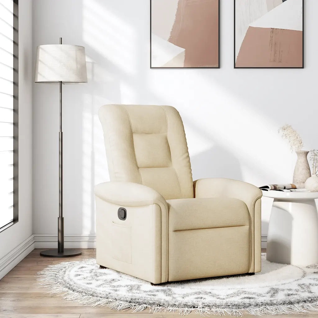 Poltrona Reclinabile in Tessuto Crema 4015624