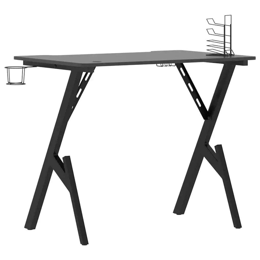 Scrivania da Gaming-Scrivanie per intrattenimento con Gambe a Y Nera 90x60x75 cm
