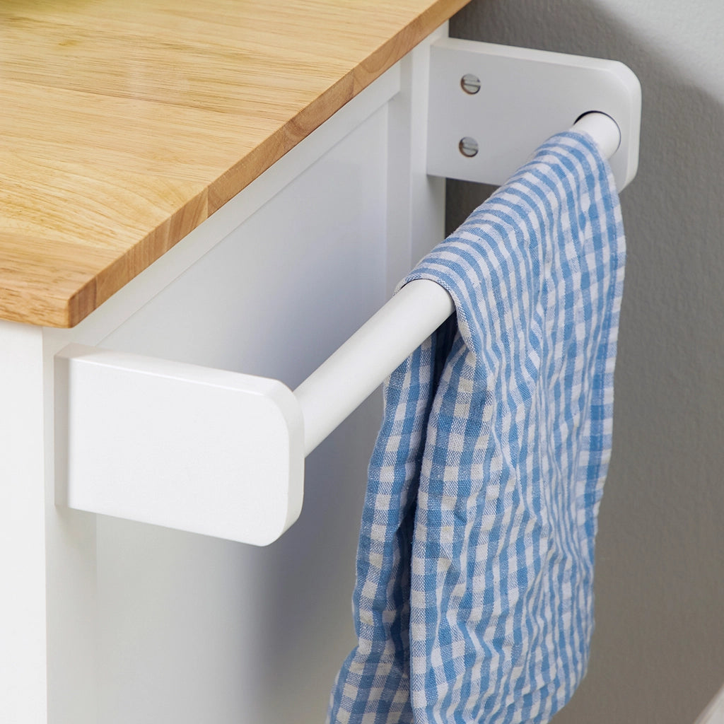 Carrello da Cucina Multiuso ¨C zephmum ¨C Legno Bianco, 67x48x86.5cm